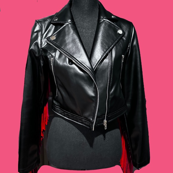 Katakomb 50s Viper Fringes Jacket Red and Black Fringe - Picture 3 of 12